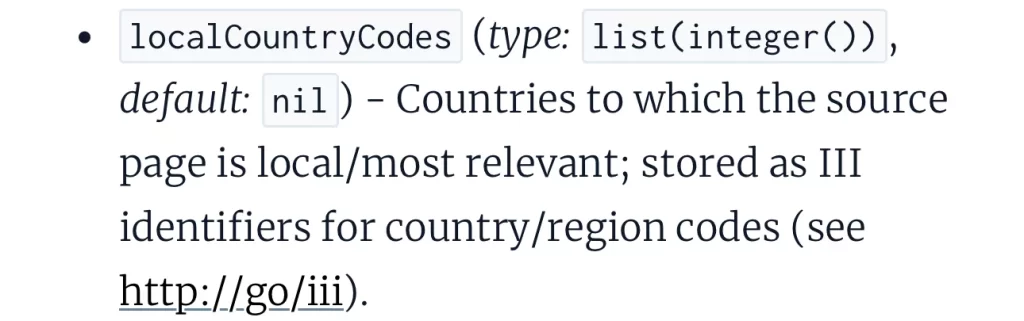 LocalCountryCodes 